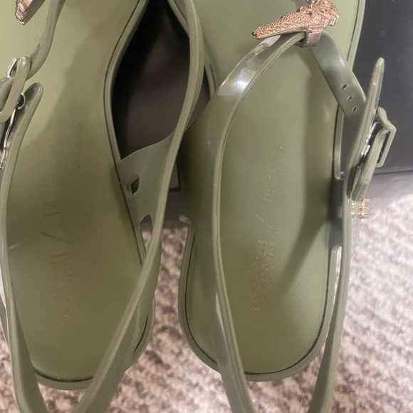 Melissa bobo green and bronze serpent/snake sandal flip flop size 6 - Picture 5 of 11